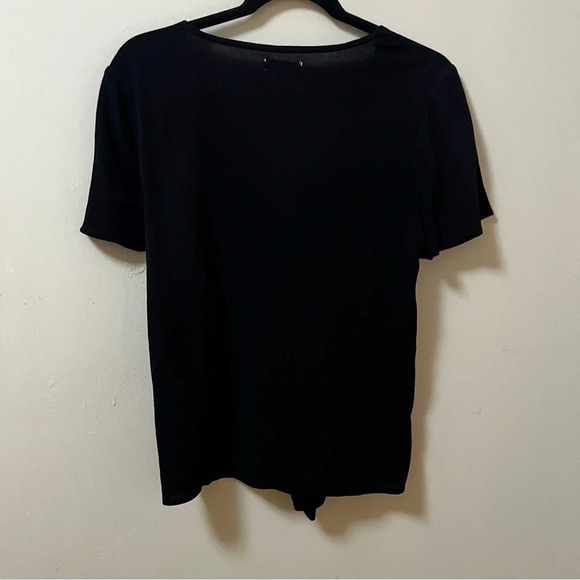 14th & Union Black Short sleeve Top with Front Tie Feature-Size Medium- NWT - Picture 2 of 5